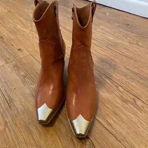 Faux leather western booties